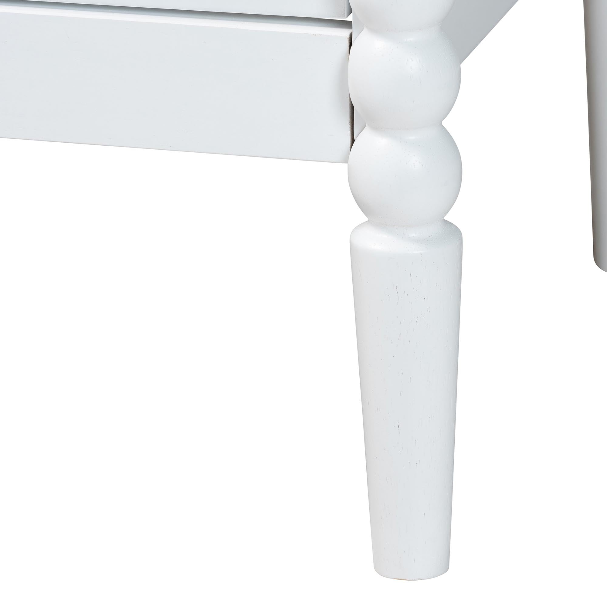 Baxton Studio Lucera Mid-Century Bedroom Set, Queen, White