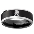 thumbnail image 2 of Bigfoot 8MM Beveled Edge Brush Black 2 Tone Tungsten Men Ring, 2 of 2