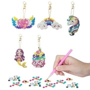 SUNNYPIG Mermaid Unicorn Diamond Painting for 8-12 Year Old Kids, Arts and Crafts for Kids Age 6-8 DIY Decorative Pendant Keychain Ornament Set for 9-12 Year Old Girl Gem Art Diamond Paintings