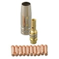 12 Pcs Mb15 Mig Welding Nozzle Shroud Contact Tips 0.8Mm M6 Tip Holder