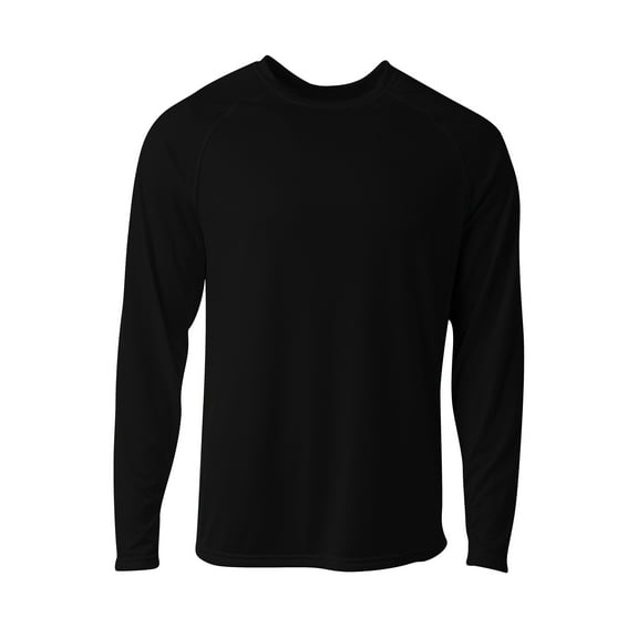 A4 N3396 Mens SureColor Long Sleeve Cationic Tee - Black - 2XL