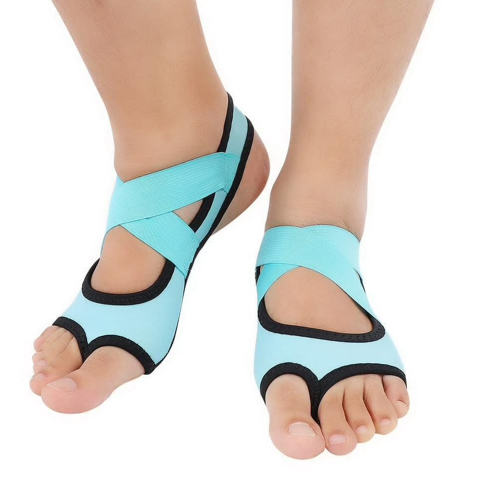 Kritne 1 Pair Women Yoga Nonslip Pilates Barre Soft Wrap Opentoed