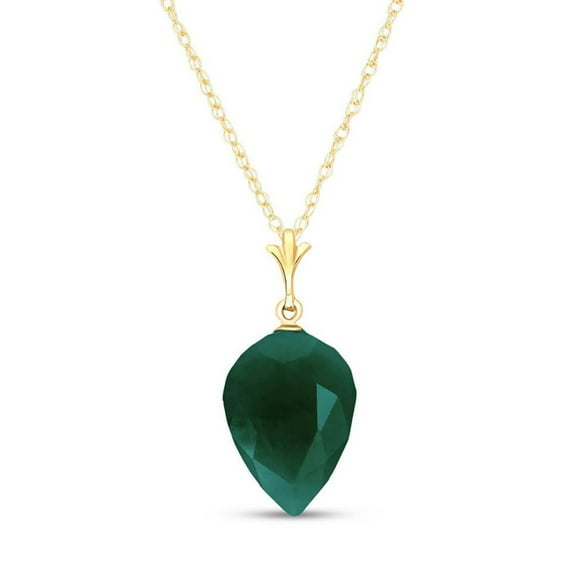 Galaxy Gold 14K Yellow Gold Emerald Pendant Necklace - May Birthstone - Abundance & Joy - 16" to 24" - Fine Jewelry for Women