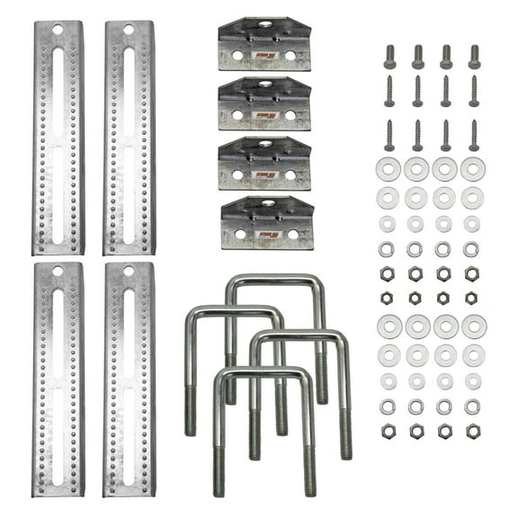 Extreme Max 3006.7084 12" Galvanized Swivel-Top Bunk Bracket with Hardware for 3" x 3" Trailer - 4-Pack
