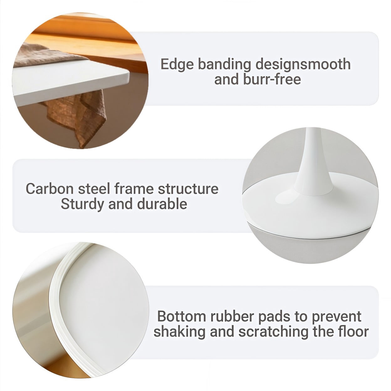 Square Dining Table, 27.6" Tulip Table with Metal Pedestal Base, Mid Century Modern Kitchen Table for 4, Small Space Bistro Table for Apartment, Living Room, Cafe, White