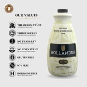 Hollander Chocolate White Chocolate Coffe Sauce Perfect for the Professional or Home Barista, 64oz Plastic Jug without Pump included