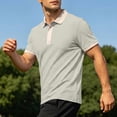 thumbnail image 2 of SAWOBUUN Mens Quick Dry Athletic Shirt Short Sleeve Collared Workout Top Lightweight Breathable Stretch Gym Running Tee, 2 of 9