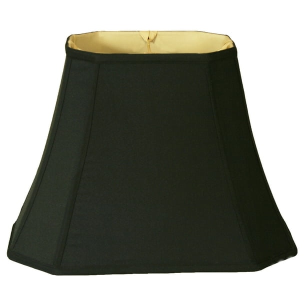 Royal Designs 16" Rectangle Cut Corner Lamp Shade Black