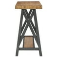 thumbnail image 3 of Weston Home Westyn Rustic X Base Wood Console Table with Shelf, Oak, 3 of 7
