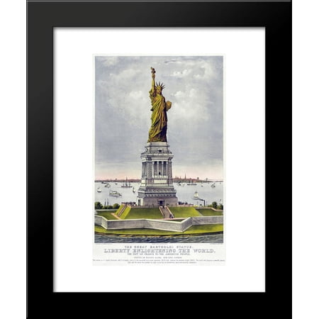 The great Bartholdi statue, liberty enlightening the world. The gift of France to the American people 20x24 Framed Art Print by Currier and Ives