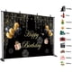thumbnail image 4 of Glitter Gold Happy Birthday Backdrop Black Gold Balloons Birthday Background for Lady Theme Birthday Party Birthday Prom Party Background Banner Cake, 4 of 4