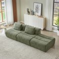 thumbnail image 5 of Oversized 3 Seater Compressed Sofa with Chenille Fabric, No Assembly, Space-Saving for Living Room, Apartment ,Green, 5 of 9