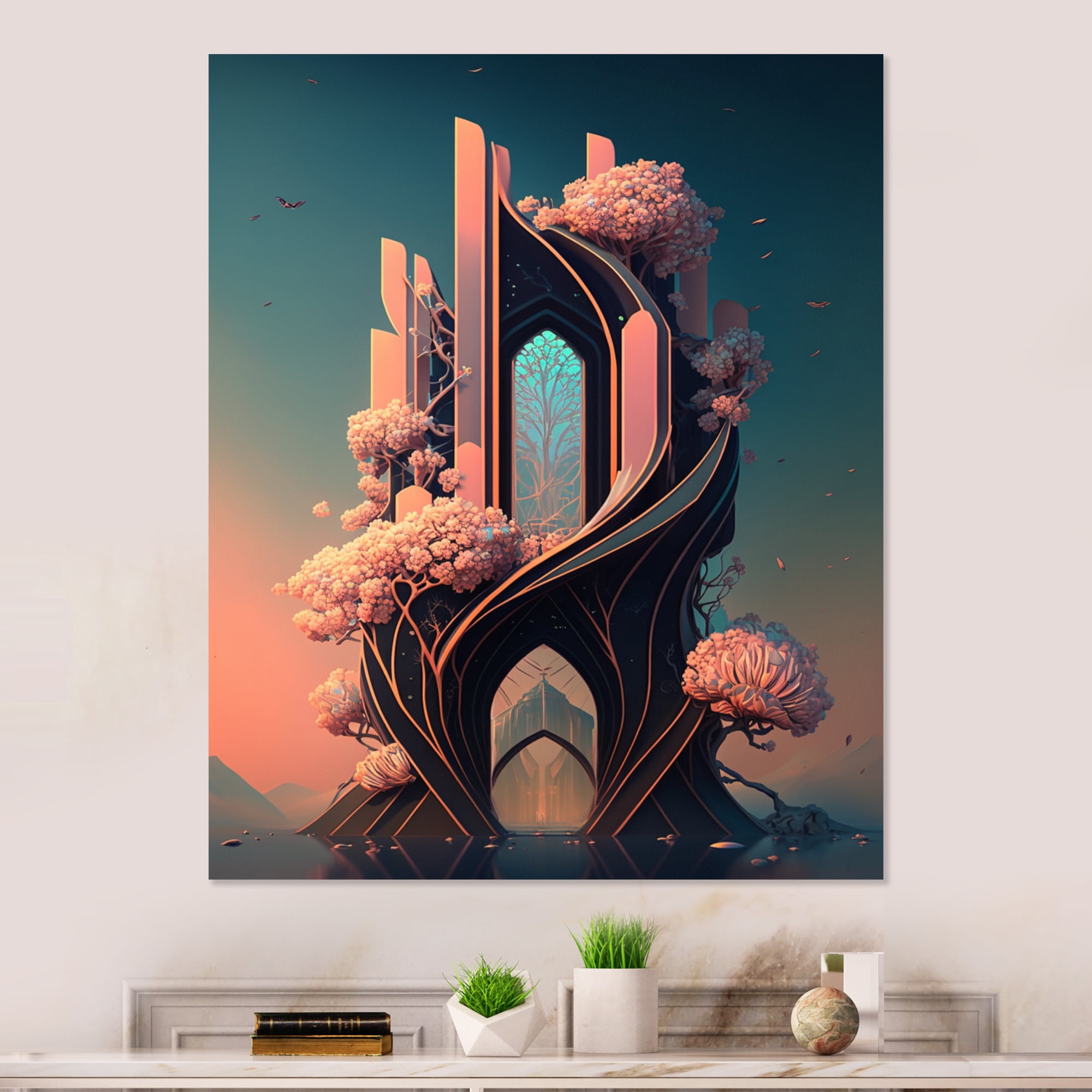Designart Futuristic Architectural Building IV Canvas Wall Art