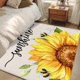 thumbnail image 5 of Rectangle Area Rug 4x6ft,Sunflower Bee Leaves on Linen Washable Carpet Non-Slip Runner Accent Rugs Indoor Floor Mat for Bedroom Living Room Decor,Summer Sunshine Quote, 5 of 9