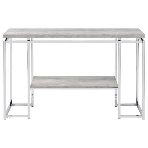 Ergode Sofa Table Natural Oak & Chrome