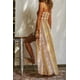 thumbnail image 3 of ABPHQTO Camiseta sin mangas larga con abertura frontal fruncida y estampado floral bohemio amarillo para mujer, 3 of 5