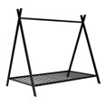 thumbnail image 4 of Gewnee Twin Size Metal Tent Bed Floor House Bed with with x-Shaped Frame for Kids,Black, 4 of 8