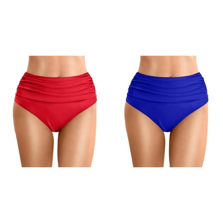 Rinsvye 2 Pcs Women Plus Size High Cute Bikinis for Women Sunflower Waist Bikini Bottoms Swim Briefs Beach Shorts Ruched Bottom High Cut Swim Bottom Full Coverage Swimsuit Bottom Sports Yoga Shorts