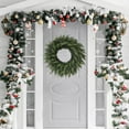 thumbnail image 4 of 23.6 Inch Artificial Christmas Wreath, Realistic Cedar Cypress Greenery with Norfolk Pine Tips, Farmhouse Style Holiday Decor for Front Door Indoor Outdoor Use, 4 of 6