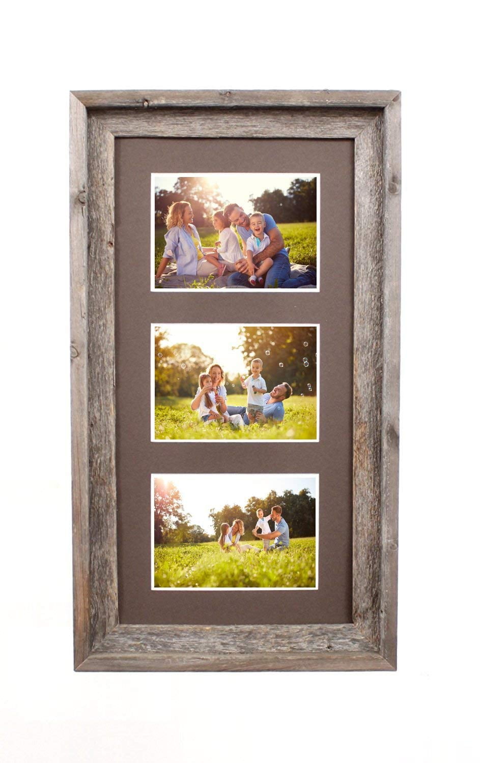 BarnwoodUSA Multi Opening Mat with 100% Up-cycled Reclaimed Wood Frame 