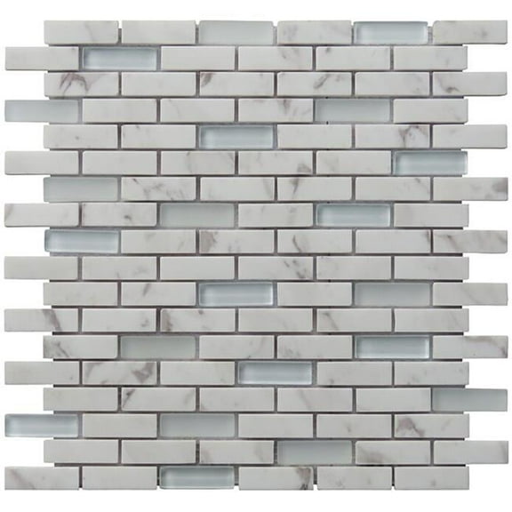 Intrend Tile NS020-D 0.65 x 2 in. Carrara Stone Tranquility Linear Mosaic Blend