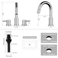 thumbnail image 3 of Chrome Bathroom Faucet 3 Hole with Pull Down Sprayer 2 Modes, Pull Down Bathroom Sink Faucet with Pop Up Drain, 8 Inch Widespread Faucet, 3 of 6