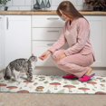 thumbnail image 3 of Mushroom and Fern White Pattern Anti Fatigue Kitchen Rugs Set Of 2, Non Slip Washable Decorative Floor Mats for Kitchen Sink Laundry, 17"x30" and 17"x47", 3 of 6