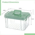 thumbnail image 4 of Medicine Storage Container with Handle, Portable First Aid Box Organizer, Clear Plastic Storage Case with Removable Grid Divider, Mint Green Lid, Home Medical Supply Organizer, 4 of 5
