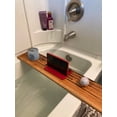 thumbnail image 4 of Stumps Custom Wood Relax in Style with our Zebra Wood Bathtub Tray - the Perfect Bath Caddy for Ultimate Luxury 33-34 Inches Length x 6-9 Inches Width Couples Wine Slots, 4 of 4