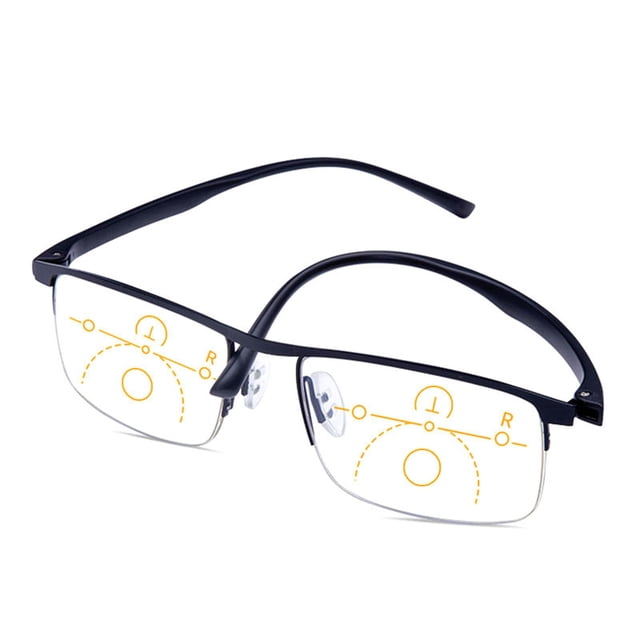 Lector de Gafas de presbicia unisex Baoblaze Gafas de lectura inteligentes multifocales Negro 350 grados