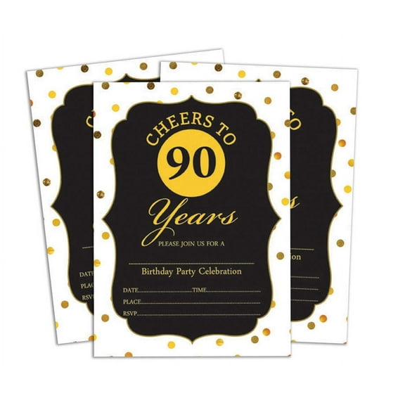 Darling Souvenir Black Birthday Invitation Card 28 Pcs Fill or Write In Blank Invites Printable Party Supplies 5 x 7 Inches