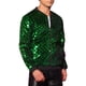 thumbnail image 4 of CHAQUETA CHIC para Hombres Chaqueta de Béisbol con Lentejuelas Argyle Chaqueta Brillante Fiesta Club S Verde, 4 of 5