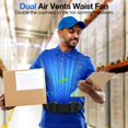 thumbnail image 2 of Ventilador portátil con clip para la cintura y cinturón ajustable, 2 salidas de aire, 8000 mAh, para debajo de la camisa, 3 velocidades, 5-12 horas de tiempo de funcionamiento, 2 of 4