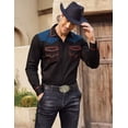 thumbnail image 2 of COOFANDY Men's Western Cowboy Shirt Embroidered Long Sleeve Slim Fit Casual Cotton Button Down Hippie Shirts with Pockets, 2 of 6