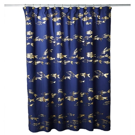 SKL Home Gold Koi Fish Shower Curtain, Blue