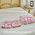 thumbnail image 6 of URBONUR Pink Queen Size Duvet Cover Set for Girls Ruffle Waterfall Girls Duvet Cover with Zipper Multi-Layers Comforter Covers with Pillowcases, 6 of 9