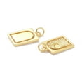 10 pc Brass Pendants with Jump Rings Long-Lasting Plated Rectangle with ...
