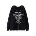 thumbnail image 1 of Abrigo con capucha Sunloudy para adultos, chaquetas con bolsillos con cremallera y estampado de hueso de mano/corazón/esqueleto/alambre de manga largxteriores informales de estilo callejero Sunloudy  moda, 1 of 9