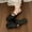Black, variant on Womens Closed Toe Square Toe Mary Jane Flat Mules, Wide Foot Sandals for Women Dressy, Soft Sole Comfortable Backless Flats for Office Travel Casual