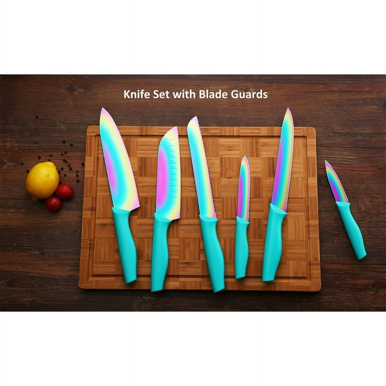 Marco Almond KYA37 Knife Set with Blade Guards, Dishwasher Safe