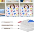 thumbnail image 4 of Yayeee Foldable Storage Basket for Shelves with Handles Waterproof Cloth Bins, Blue Retro Triangles, 4 of 7