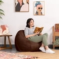 thumbnail image 2 of Jaxx Saxx 3 Foot Round Bean Bag w/ Removable Cover, Chocolate, 2 of 5