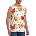 thumbnail image 2 of Fotbe Men's Flower Chicken Print Men's Sleeveless Muscle Tank Tops Casual T-Shirts for Gym Workout Beach-, 2 of 8