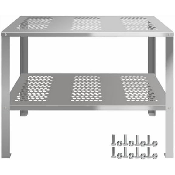Stainless Steel Potting Bench Table, Metal Garden Workstation, Work Bench with Large Storage Shelf, Silver$$Garden &