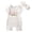 White, variant on mgoYE Baby Girls Clothes New to the Club Embroidery Romper Bow Waffle Knit Ruffled Newborn Infant Summer Outfit with Headband(White,0-3 Months)
