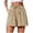 Khaki, variant on Shorts For Women Solid High Waist Stone Wash Wrinkl Shorts Casual Beach Pants Light Blue,XXXL