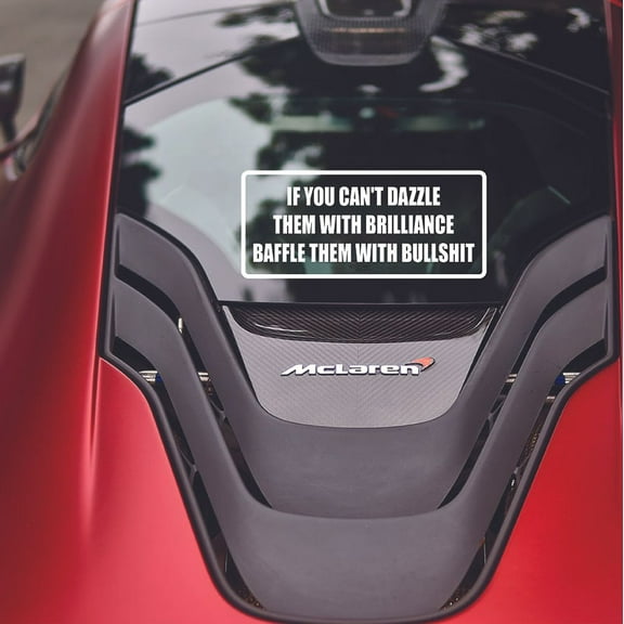 Baffle Them With Bull Funny Quote Sticker Art Decor Car Decals for Girls Boys Car Bumper Window Windows Truck Vehicle Auto Glass Computer Laptop Skateboard Vinyl Wall Art Decoration Size (4x10 inch)