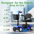 thumbnail image 3 of Arshin Improve 4 Wheel Mobility Scooter for Seniors,Foldable Powered Mobile Wheelchair for Adult 300lbs,Blue, 3 of 14