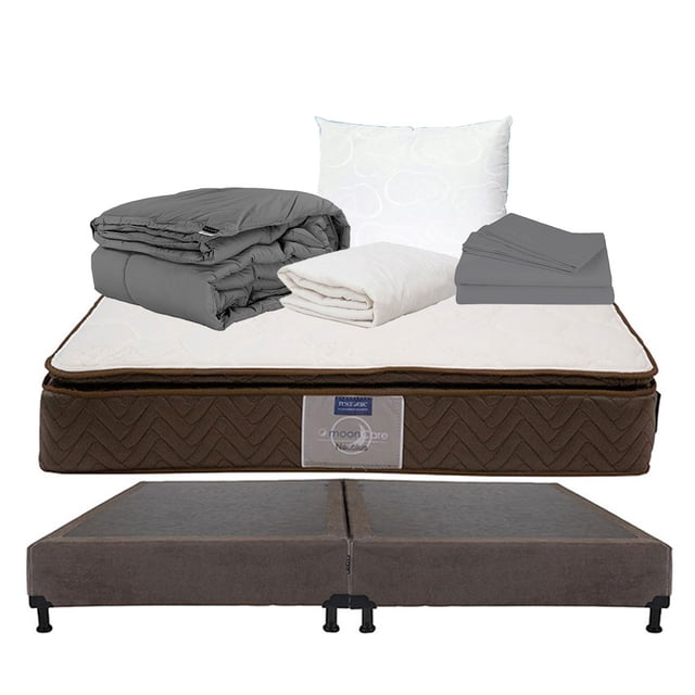Colchón King Size + Box + Almohada + Protector + Sábanas + Edredón Restonic Nautilus