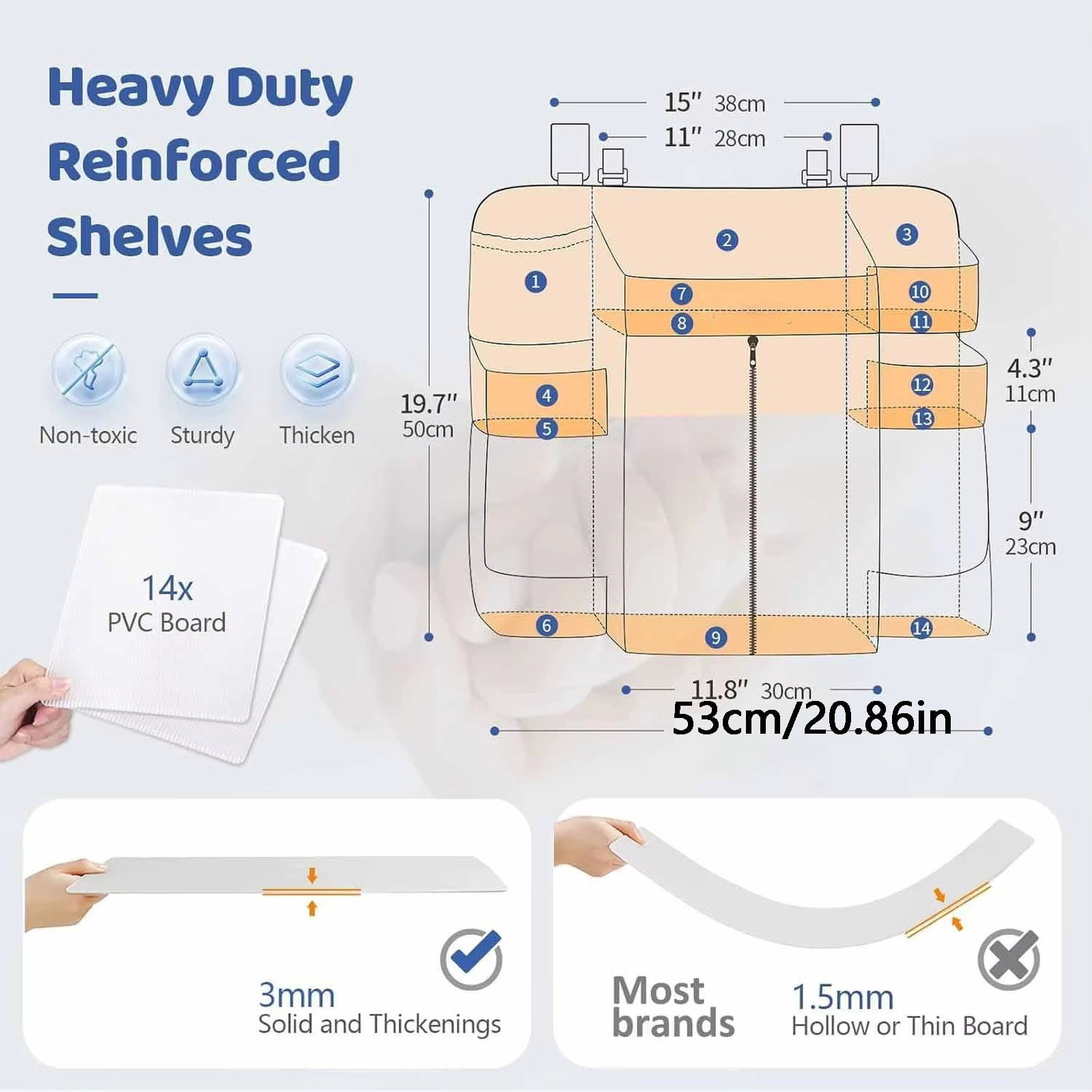 Hanging Nursery Organizer and Diaper Caddy for Changing Table Crib and Wall Mount Storage Solutions